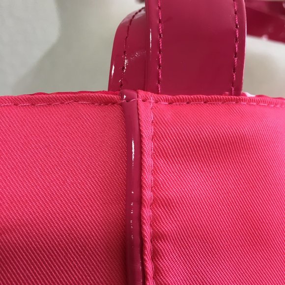 LANCOME NEW Pink Tote/Shoulder Bag Canvas Rectangular Shape Fully Lined - Picture 8 of 14